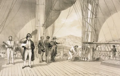 Comte de Bourmont og admiral Duperre om bord på l